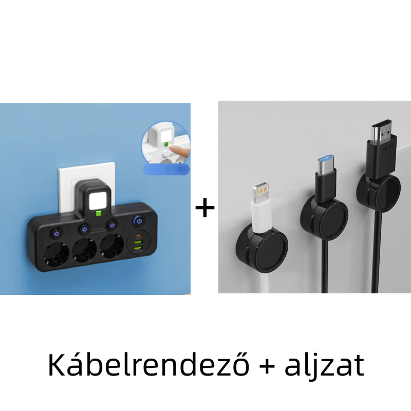 🔌⚡Chytrý napájecí kabel s USB porty (EU zástrčka)