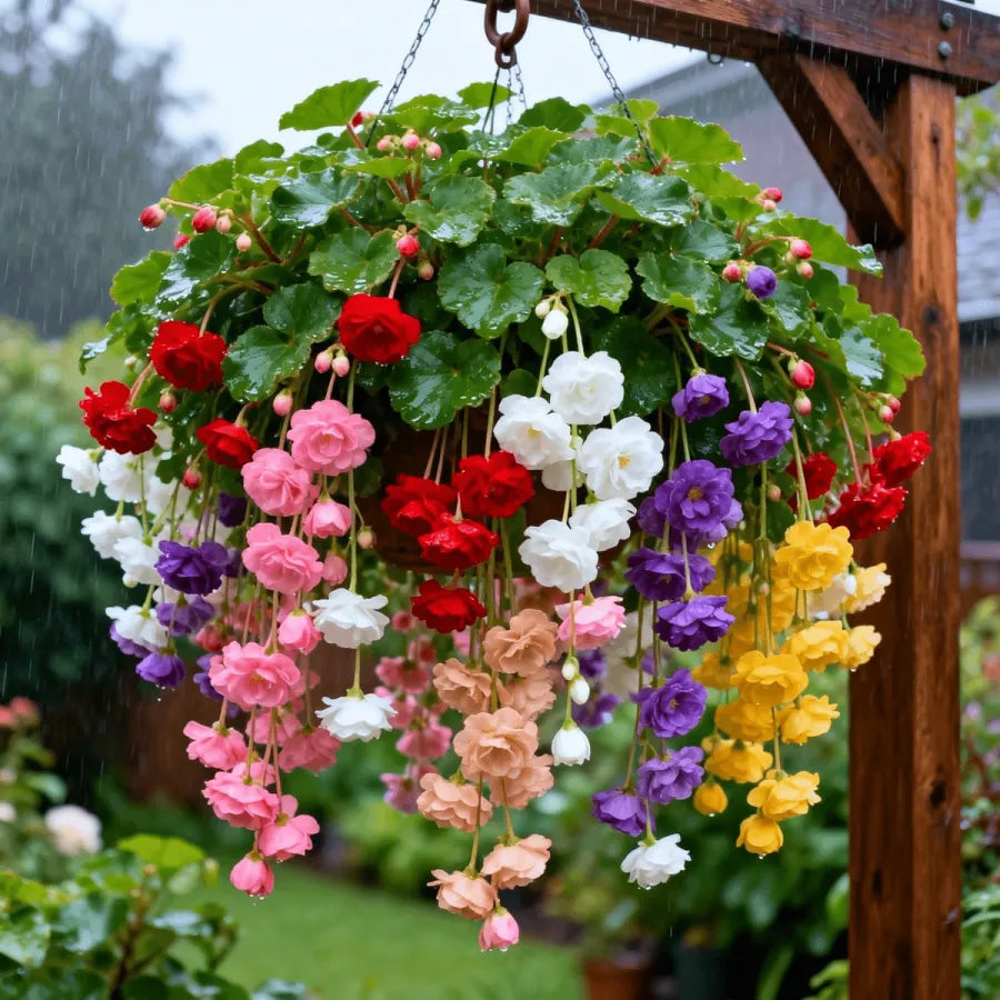 💥 Král květů v závěsném koši č. 1 – Kaskádovité cibulky begónií 💐