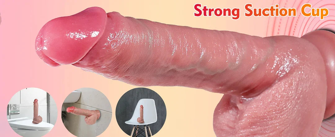 🌙Přísavné dildo: Realistické silikonové dildo se 7 nastaveními tlaku a 10 vibračními a tepelnými funkcemi pro stimulaci G-bodu, anální a vaginální stimulaci.