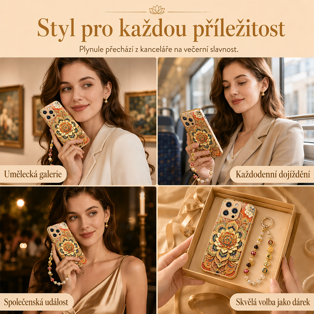 Ozdobte svůj telefon uměním Dunhuang – luxusní pouzdro na telefon s motivem lotosu a třpytivým povrchem. Na dobírku! 🌸