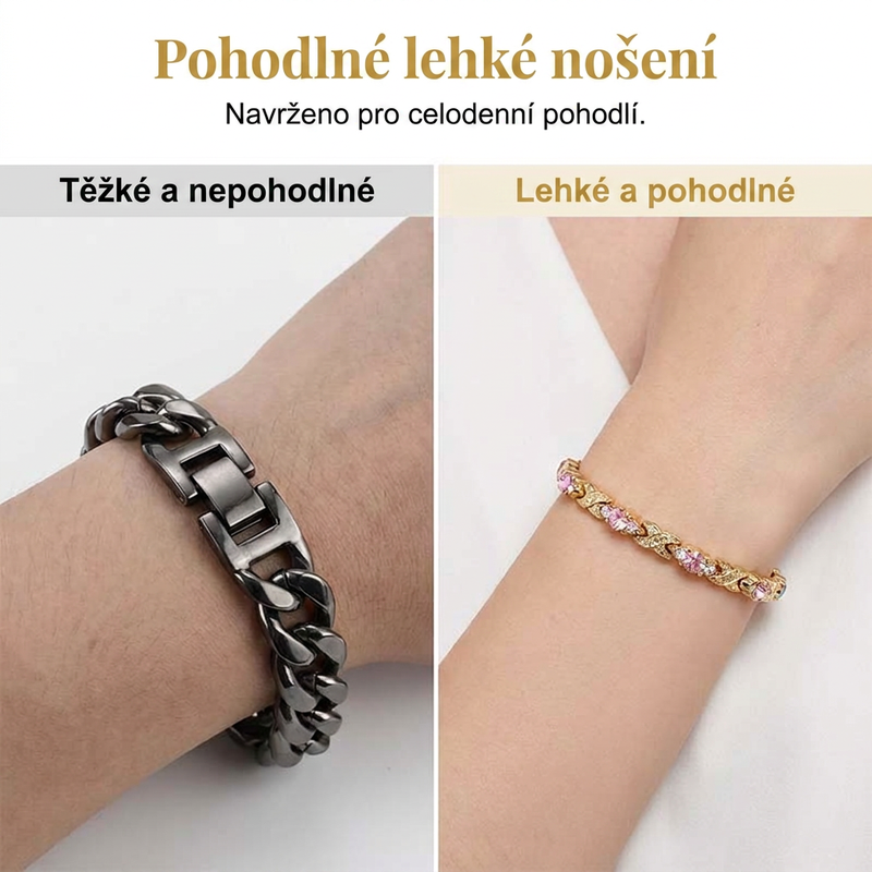 Spojte eleganci s magnetickou terapií – módní magnetický náramek s kamínky. ✨