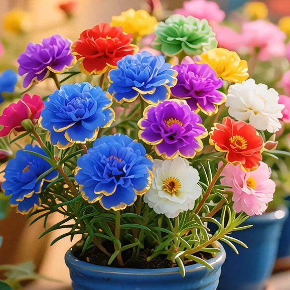 Zlatá krajková portulaka🌸✨ Nádherné dvojité květy pro bezproblémové letní zbarvení