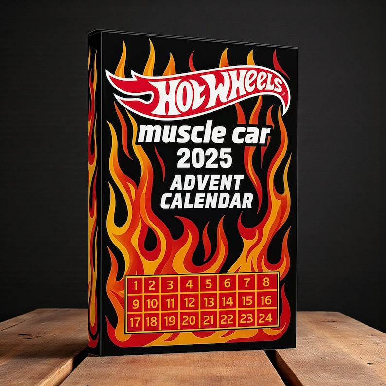 🔥Výprodej - 50% SLEVA🔥 - 🚗Adventní kalendář autíček Hot Wheels Muscle - 24 DNÍ 2025🎄