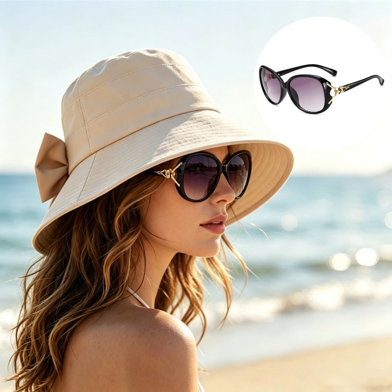 👒 Letní výprodej ☀️ Dámský klobouk s širokým okrajem a mašlí
