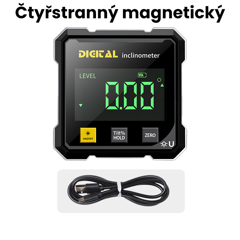 📐4 stranný magnetický digitální úhloměr s laserem