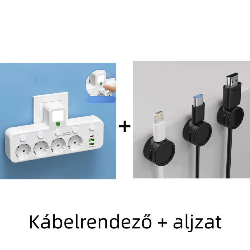 🔌⚡Chytrý napájecí kabel s USB porty (EU zástrčka)
