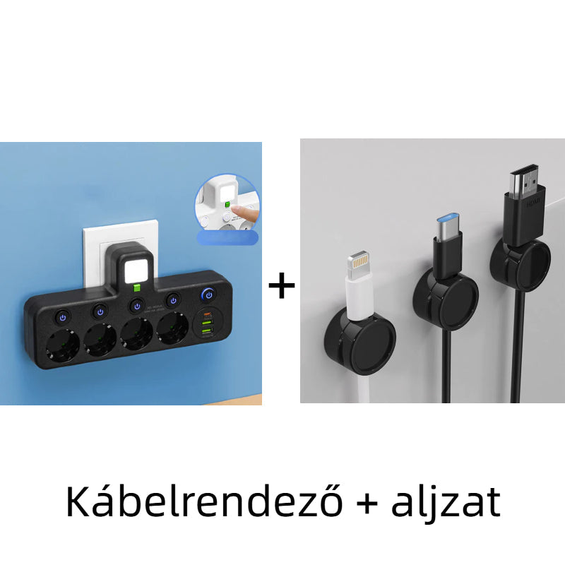 🔌⚡Chytrý napájecí kabel s USB porty (EU zástrčka)