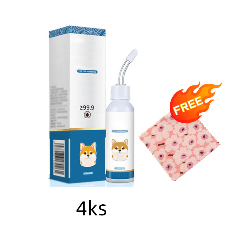 🐶 🧴 Jemný čistič uší pro domácí mazlíčky – Zklidňuje svědění, odstraňuje ušní maz a nepříjemné pachy – Ideální pro psy a kočky 🐱