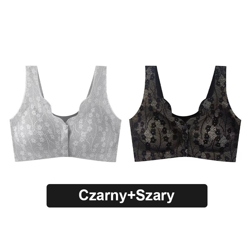🩱 Sexy, prodyšná a pohodlná krajková podprsenka větší velikosti s knoflíky