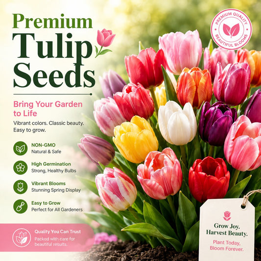 🌷Vzácná semínka tulipánů – Barevné jarní květy do květináčů, záhonů a zahrad