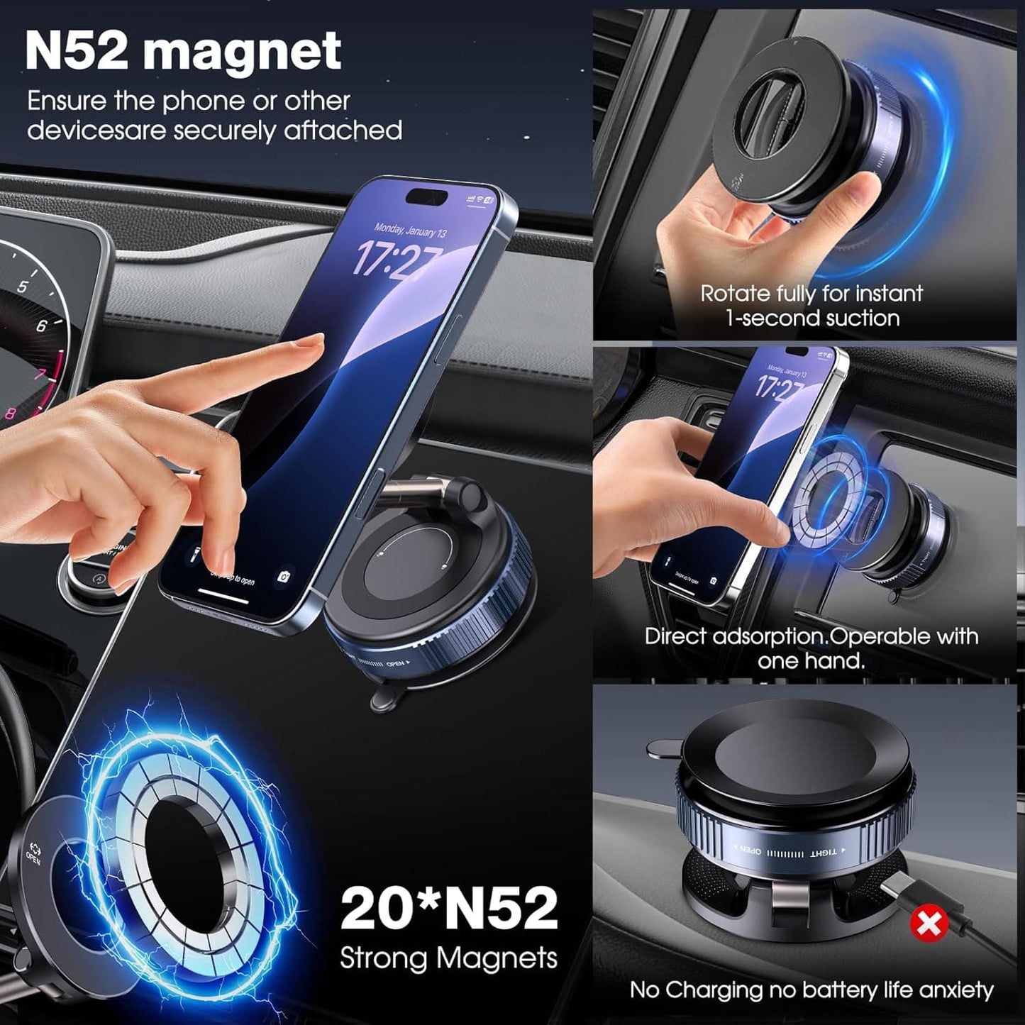 Vakuové magnetické držáky telefonů do auta Woyuosn