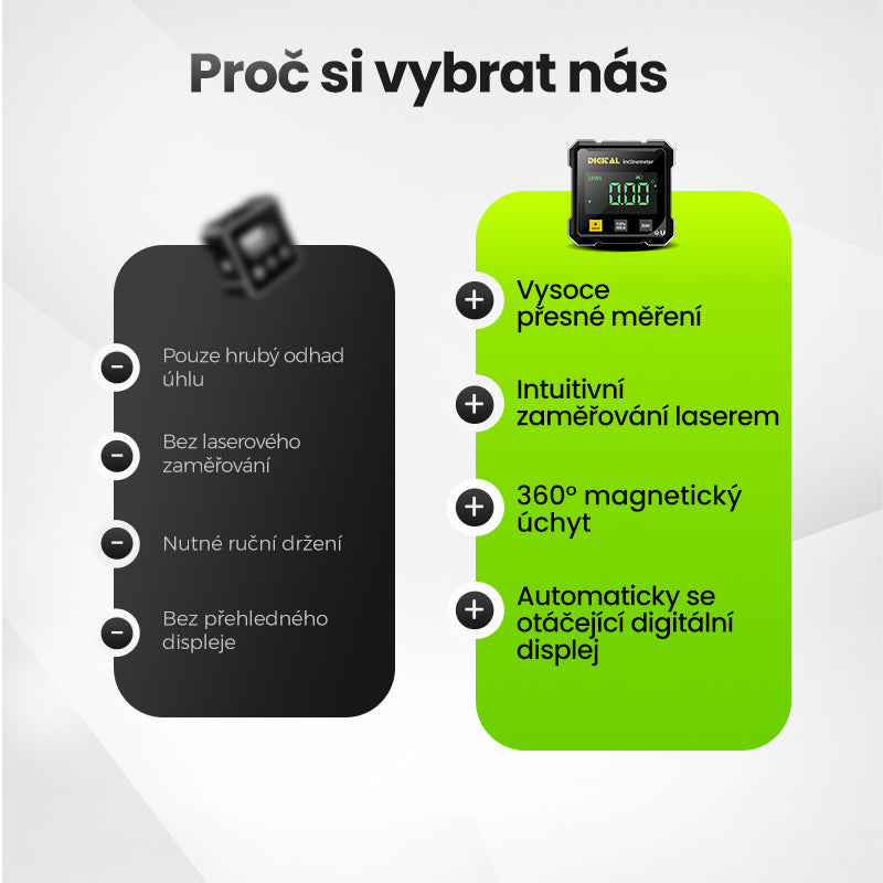 📐4 stranný magnetický digitální úhloměr s laserem