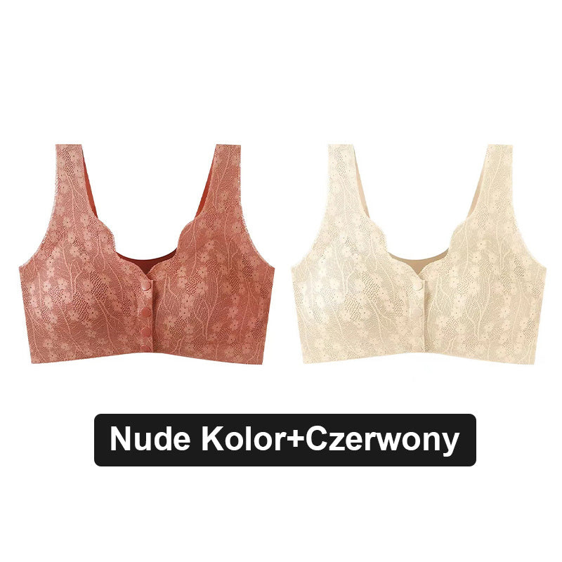 🩱 Sexy, prodyšná a pohodlná krajková podprsenka větší velikosti s knoflíky