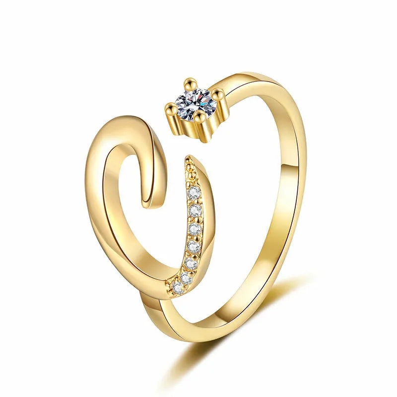 ⏳Časově omezená sleva 50 %⏰Nastavitelný třpytivý prsten s iniciálami pro ženy💍