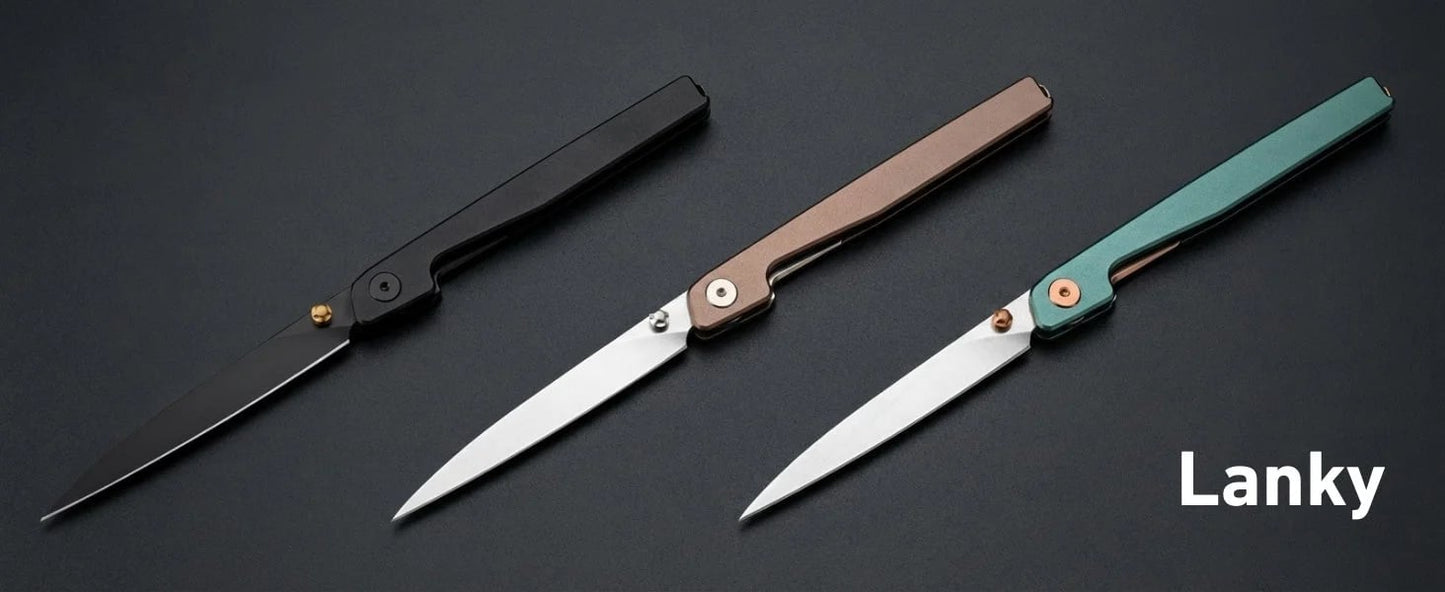 🔥Poslední den výprodeje 50% SLEVA🎉Dlouhý nůž s Liner Lock Front Flipper a černou hliníkovou rukojetí