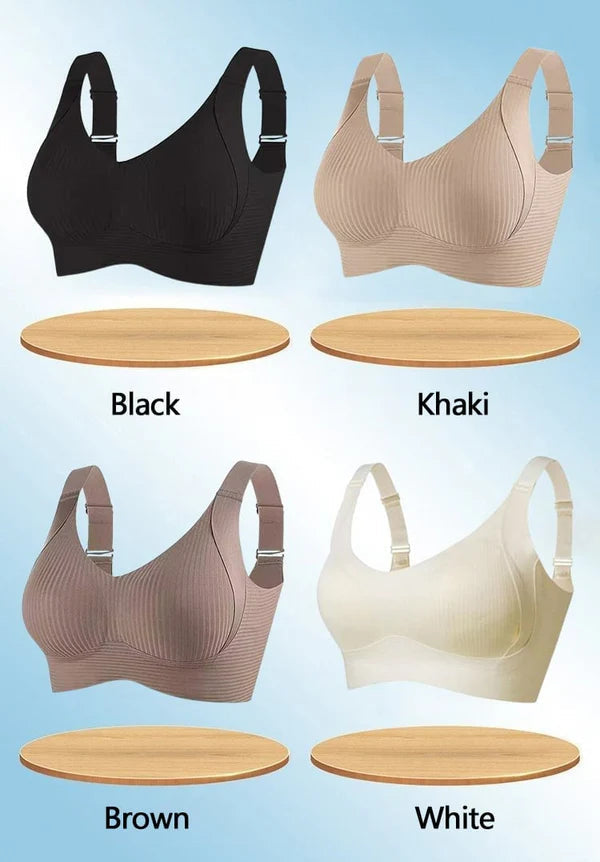 💕Dámská podprsenka Push Up s žebrováním a nastavitelnou bezdrátovou technologií