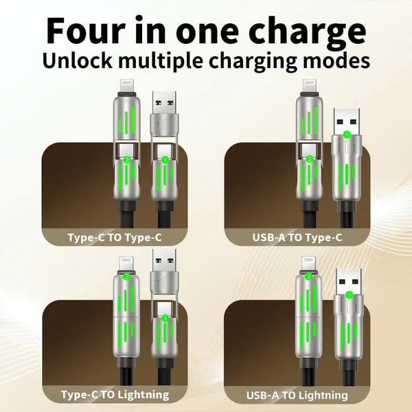 🔥Nabíjecí kabel USB 4 v 1, rychlé nabíjení⚡