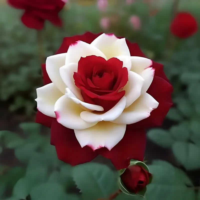 🌹 200/1000 ks. Vzácná semínka dvojité červenobílé růže - zářivý květ
