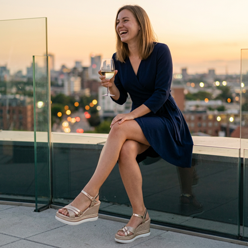 👡🌬️ Dámské sandály na klínku s otevřenou špičkou a páskem kolem kotníku - pohodlné a zvětšující výšku (EU 35-42) ✨