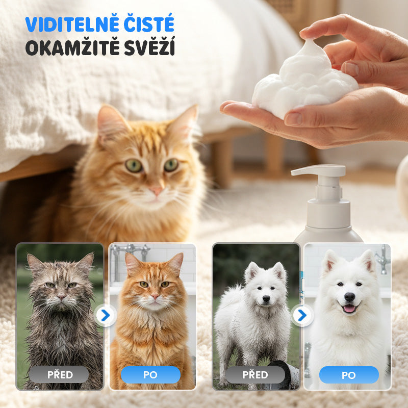 🐱🐈 Jemná rostlinná deodorantová pěna pro domácí mazlíčky