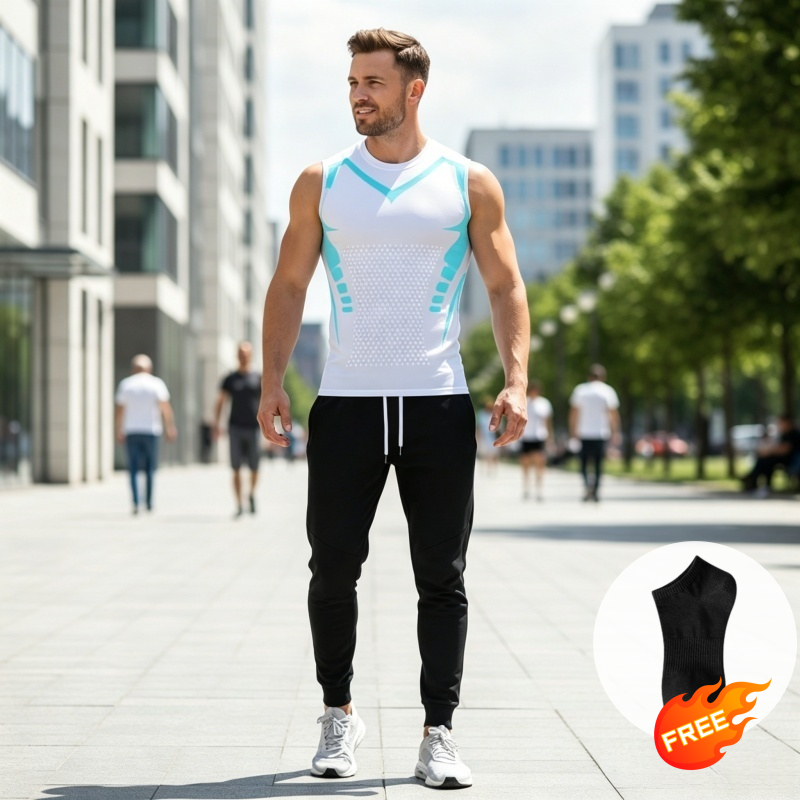 🔥💪 Časová promo sleva 50%! Pánský iontový tvarovací vesta, chladivá komprese ✨