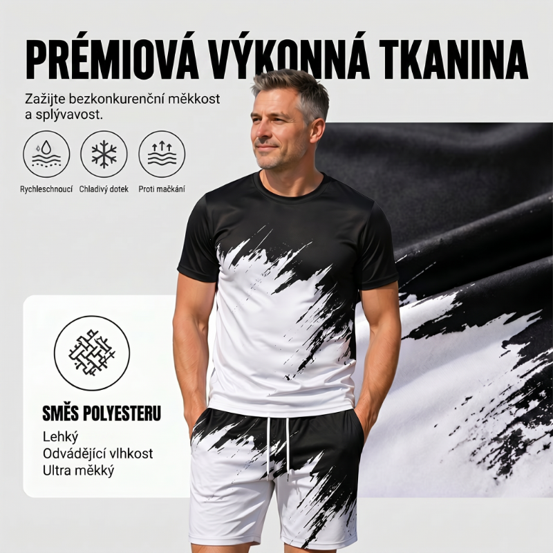 Vynikněte v dynamickém 3D potisku – pánský letní dynamický potištěný set. Na dobírku! 🔥
