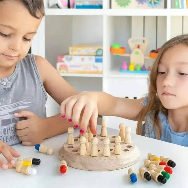 【👶Zlepšete logické myšlení svého dítěte a posílete rodinné vztahy】Dřevěné pexeso a omalovánky pro děti i dospělé