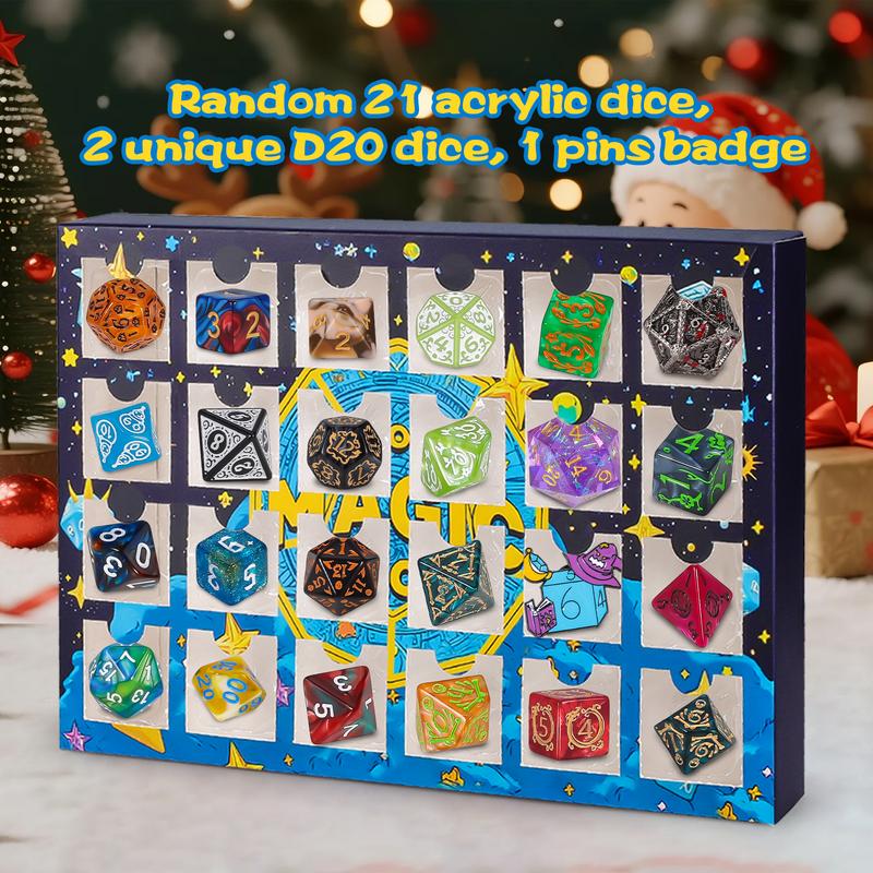 🔥POSLEDNÍ DEN SLEVA 49 % - 🎄🎲Adventní kalendář s vánočními kostkami na rok 2025 - s 24 dírkami, včetně razítka
