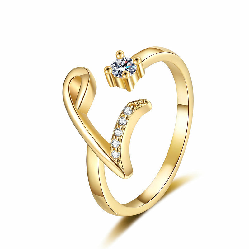⏳Časově omezená sleva 50 %⏰Nastavitelný třpytivý prsten s iniciálami pro ženy💍