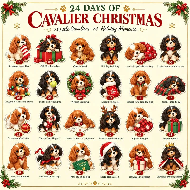 🐶 24denní adventní kalendář Cavalier 2026 – 24 sběratelských překvapení s motivem Cavalier