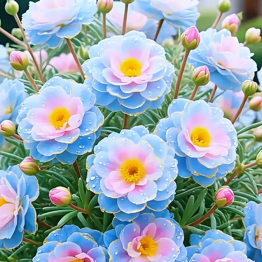 Zlatá krajková portulaka🌸✨ Nádherné dvojité květy pro bezproblémové letní zbarvení