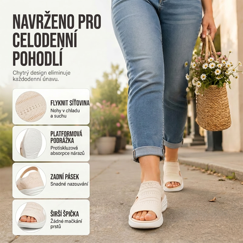 Dopřejte svým nohám prodyšný komfort – síťované platformové sandály. Na dobírku! 🌬️
