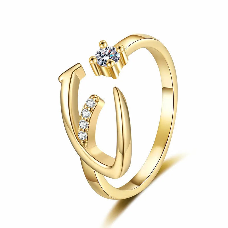 ⏳Časově omezená sleva 50 %⏰Nastavitelný třpytivý prsten s iniciálami pro ženy💍