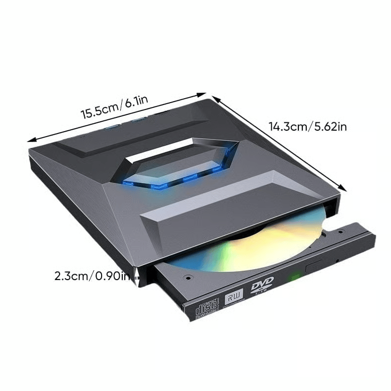 Retro notebookový CD DVD přehrávač USB C 3.0 přenosná CD vypalovačka