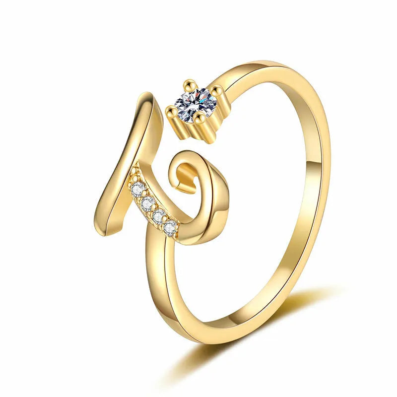 ⏳Časově omezená sleva 50 %⏰Nastavitelný třpytivý prsten s iniciálami pro ženy💍