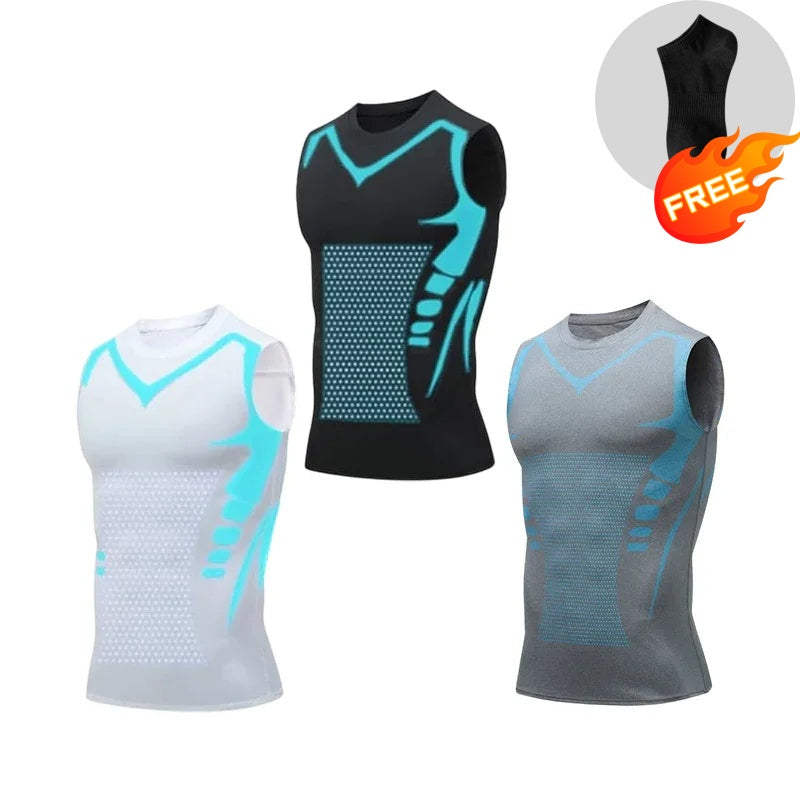 🔥💪 Časová promo sleva 50%! Pánský iontový tvarovací vesta, chladivá komprese ✨