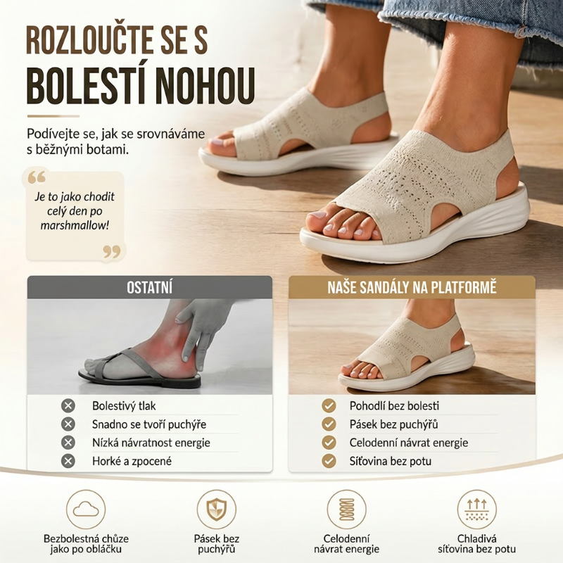 Dopřejte svým nohám prodyšný komfort – síťované platformové sandály. Na dobírku! 🌬️