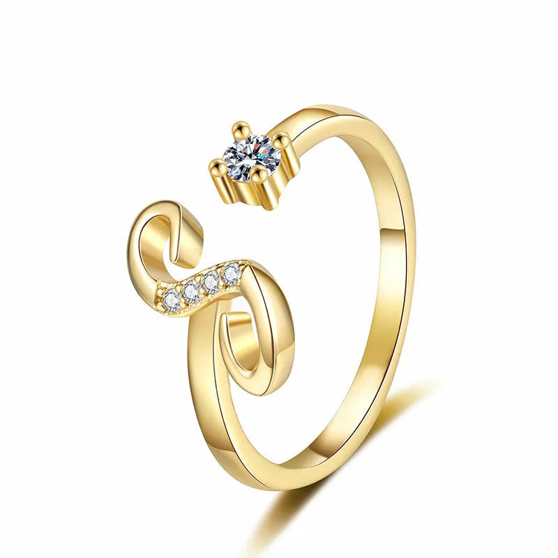 ⏳Časově omezená sleva 50 %⏰Nastavitelný třpytivý prsten s iniciálami pro ženy💍