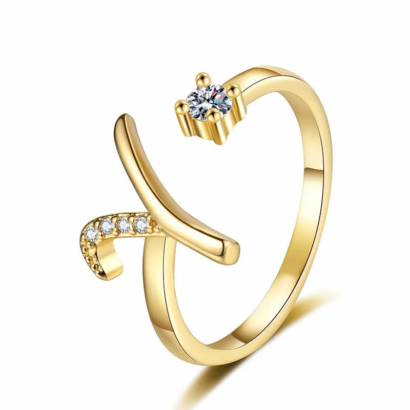 ⏳Časově omezená sleva 50 %⏰Nastavitelný třpytivý prsten s iniciálami pro ženy💍
