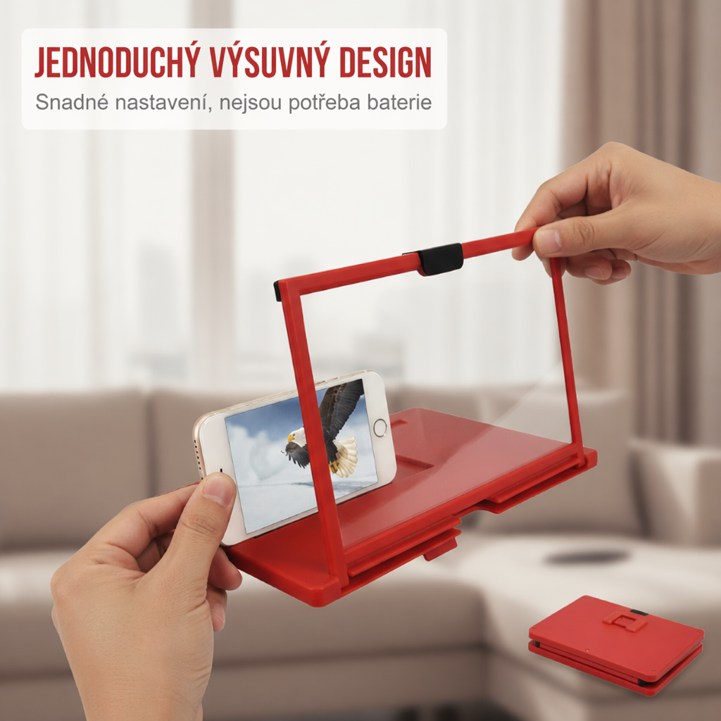 Roztáhněte obrazovku až na 12 palců – přenosný zesilovač obrazovky. Na dobírku! 📺