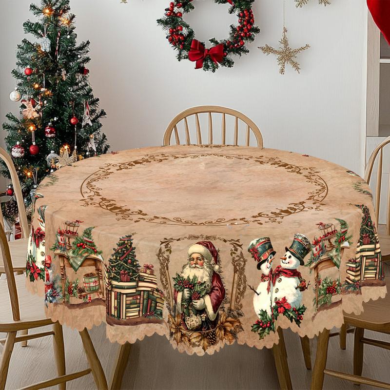 Prémiový vánoční ubrus - okouzlující motiv Santa Clause a soba pro radostné chvíle s rodinou