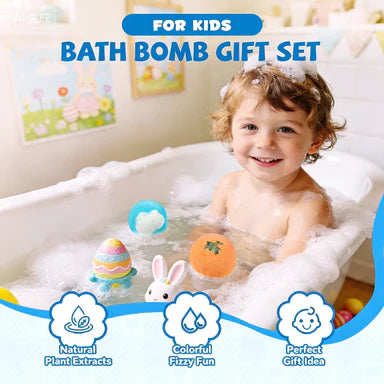 🔥🛁 Přírodní koupelové bomby pro děti s mega bublinkami a překvapením uvnitř 🥚✨12 ks. [1 balení]
