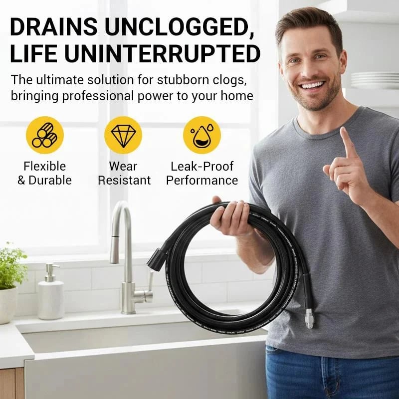 💧 Trojitá hadice odolná proti roztržení – PVC a nerezová ocel. Univerzální konektor, snadná instalace. Ideální pro náročné čištění! 🚿🔧