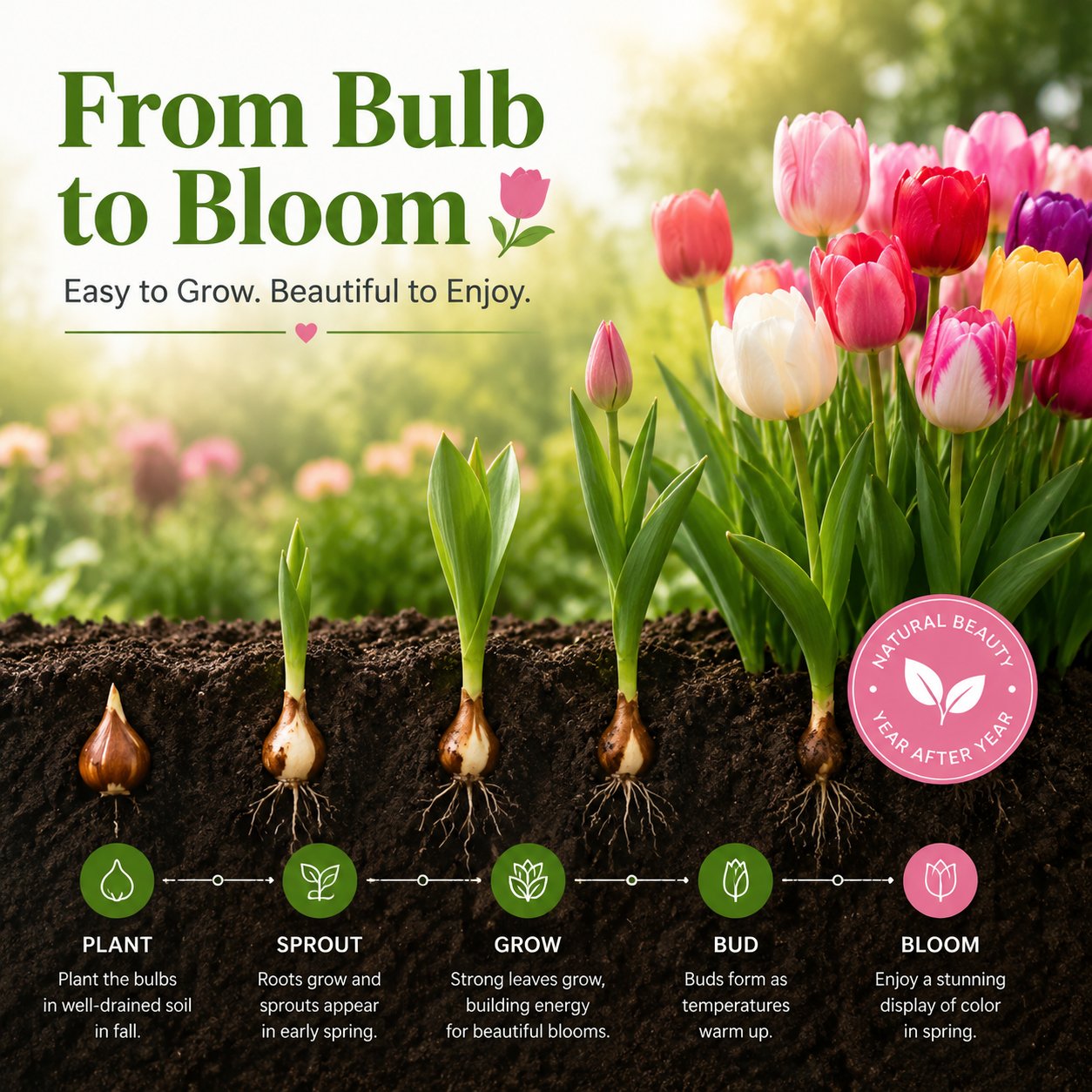🌷Vzácná semínka tulipánů – Barevné jarní květy do květináčů, záhonů a zahrad