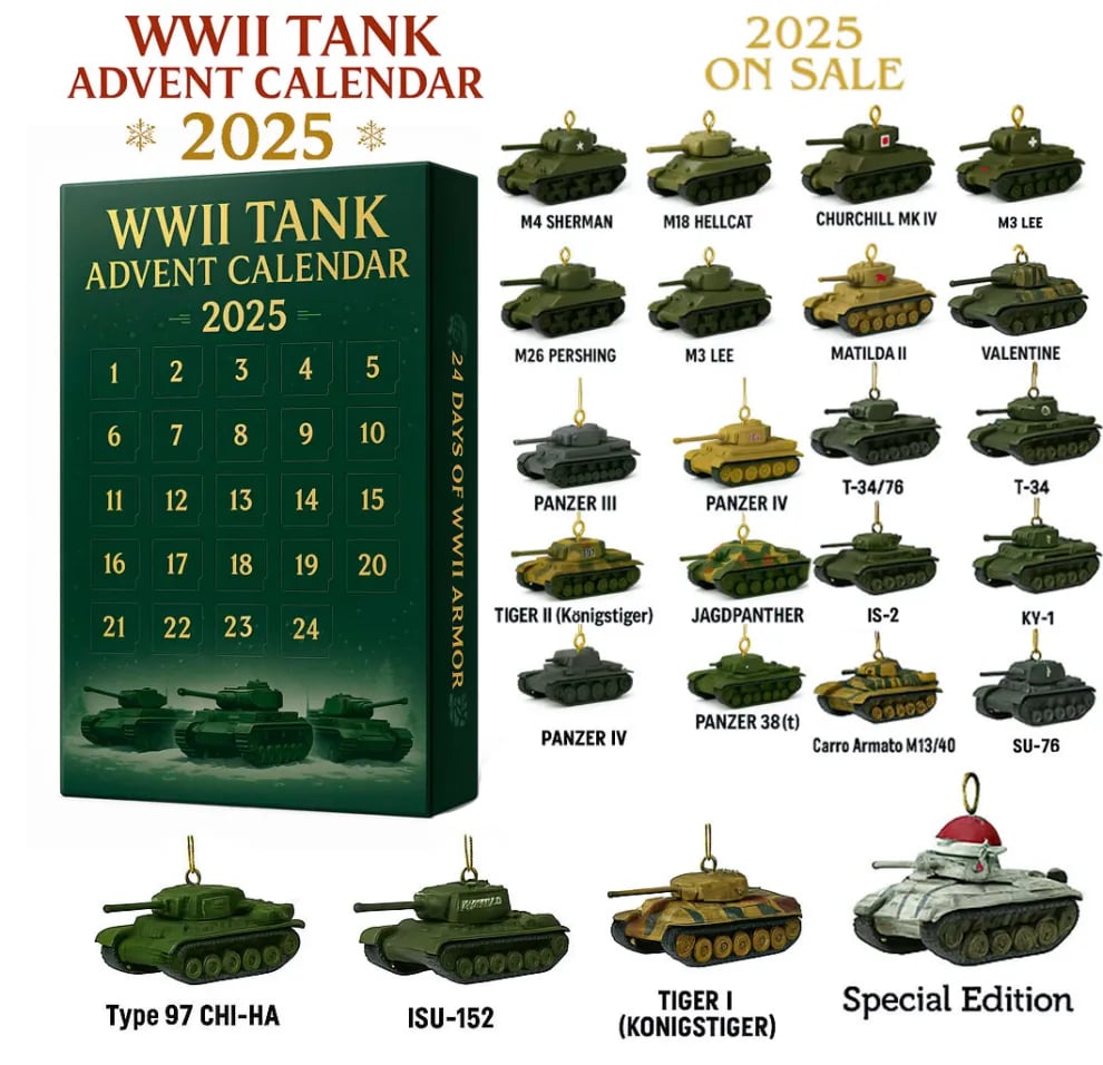 🎄Adventní kalendář s tanky z druhé světové války 2025