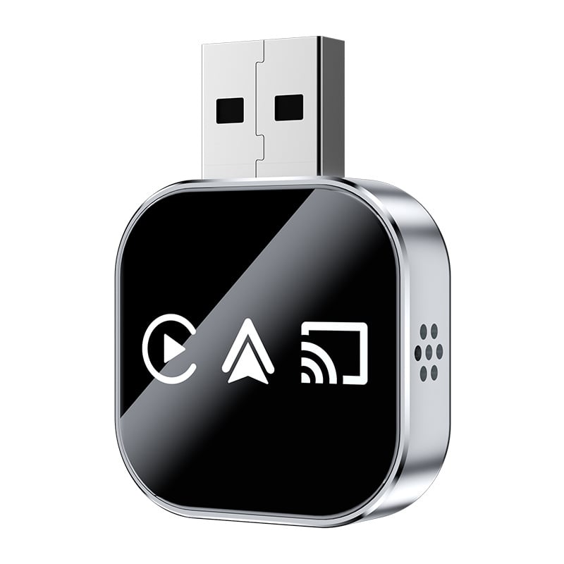 📶 2026 Upgrade 3 v 1 Zrcadlo pro iOS telefon, kabelový/bezdrátový Carplay adaptér