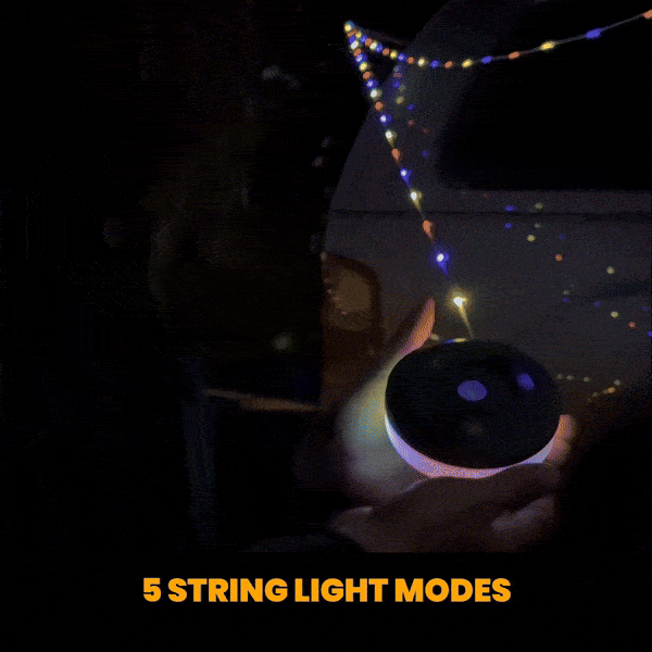Camp Lamp™💡 10 metrů dlouhá výsuvná světelný řetězec 🔋 8hodinová výdrž baterie 🌈 Více barevných nastavení ⚙️ Nastavení během několika sekund