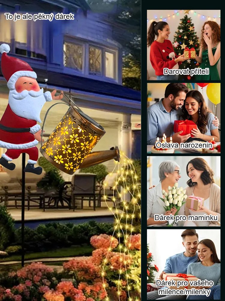 🎅 Solární lampa Santa Claus - Kouzelné světlo naplní vaši zahradu sváteční září. ✨