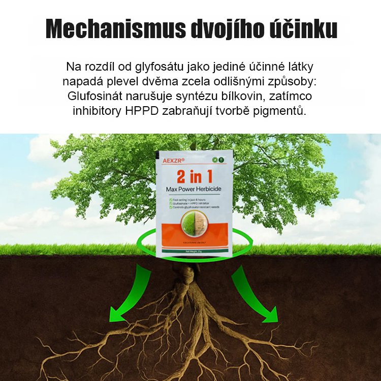Dvouúčinný silný herbicid