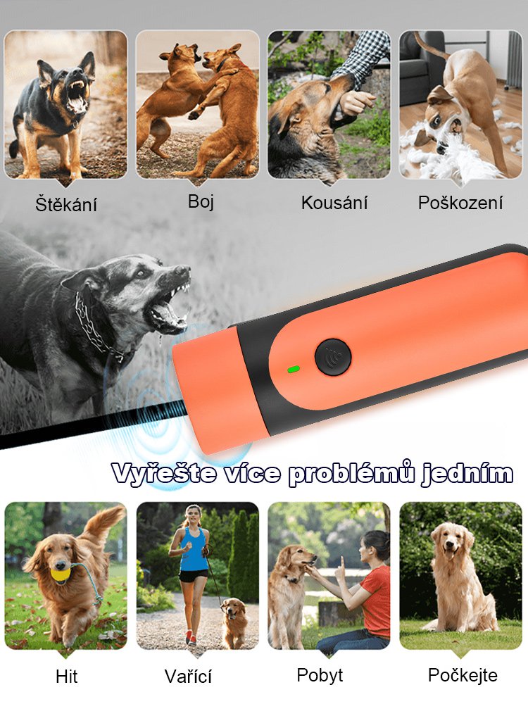【Nepřítel zlých psů】Mini ultrazvukový odpuzovač proti štěkání a kousání